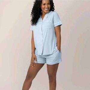 Kindred Bravely Blue Clea Bamboo Shorts Pajama Set Maternity Breastfeeding XXL